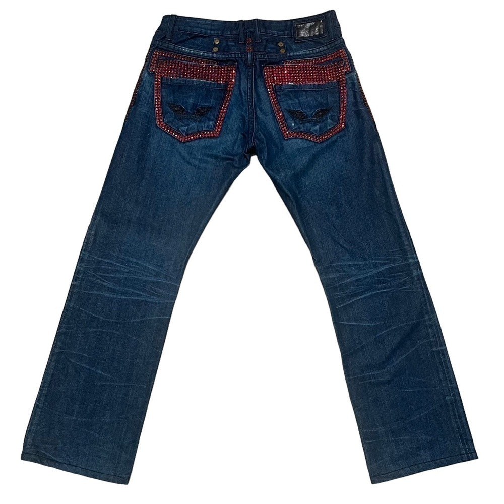 Robin’s Jeans Men’s Red Bling  Antique style Jeans Size 34